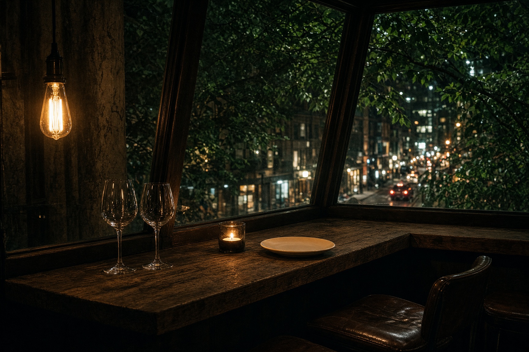 Bay window counter looking onto Robert Street